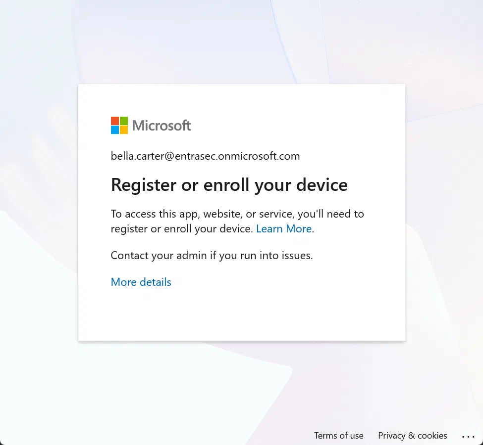 Screenshot showing Accessing Azure Virtual Desktop and Windows 365 Cloud PC from unmanaged devices (step 6)