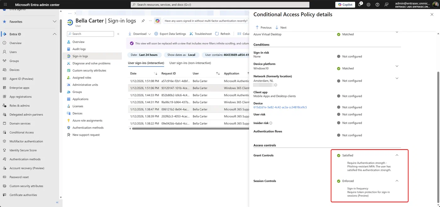 Screenshot showing Accessing Azure Virtual Desktop and Windows 365 Cloud PC from unmanaged devices (step 13)