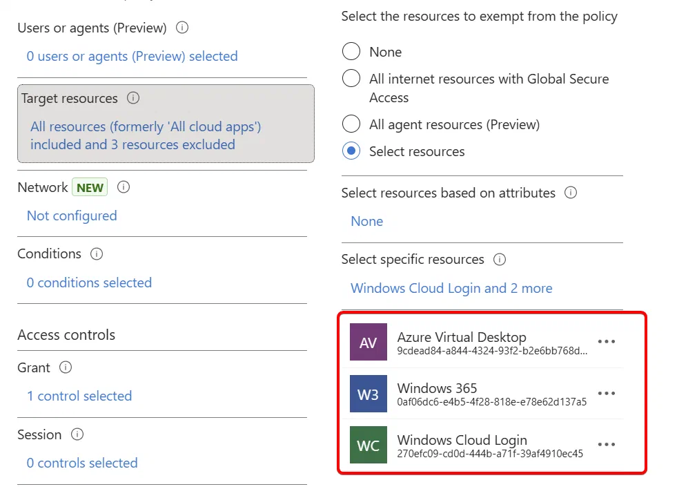 Screenshot showing Accessing Azure Virtual Desktop and Windows 365 Cloud PC from unmanaged devices (step 3)