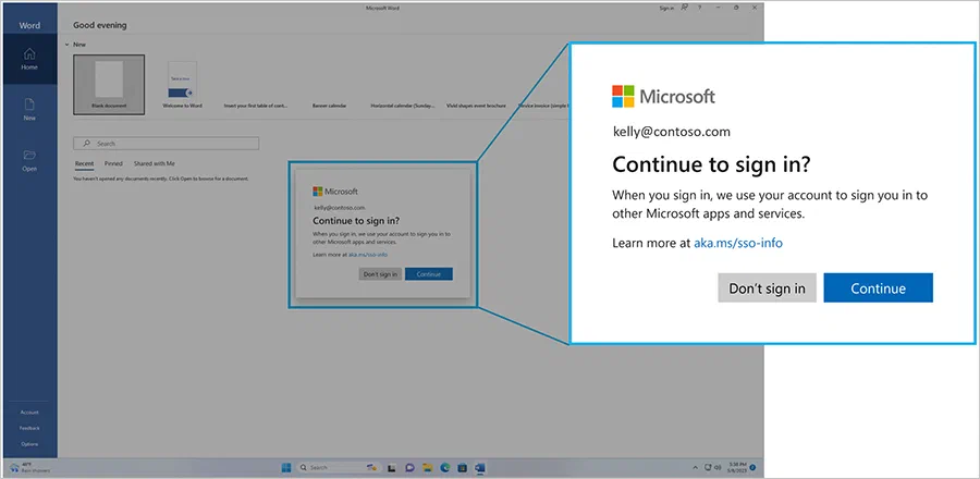 Windows SSO permission prompt