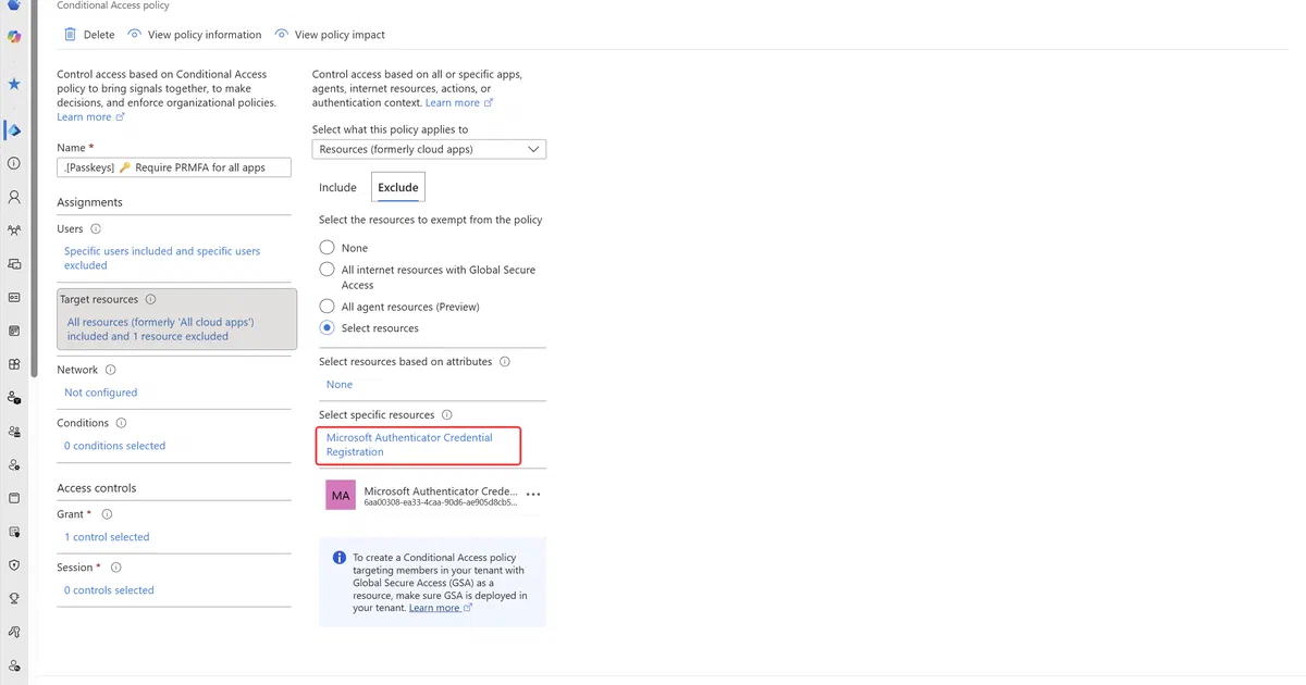 A new workaround for authentication strength Conditional Access policy loops: Microsoft Authenticator Credential Registration service principal