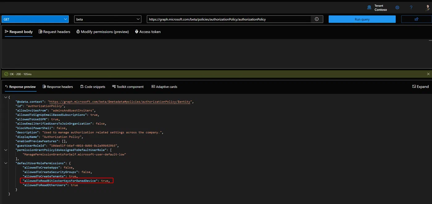 Screenshot related to Show current policy setting