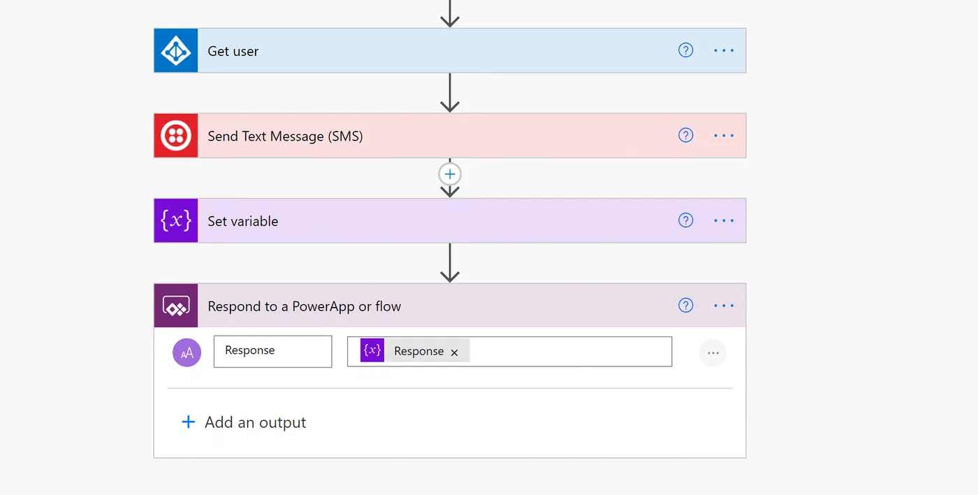Power Automate response action returning a value to PowerApps