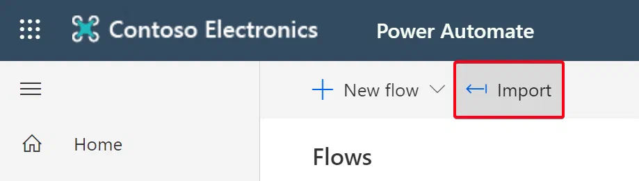 Power Automate import screen for configuring the groups flow
