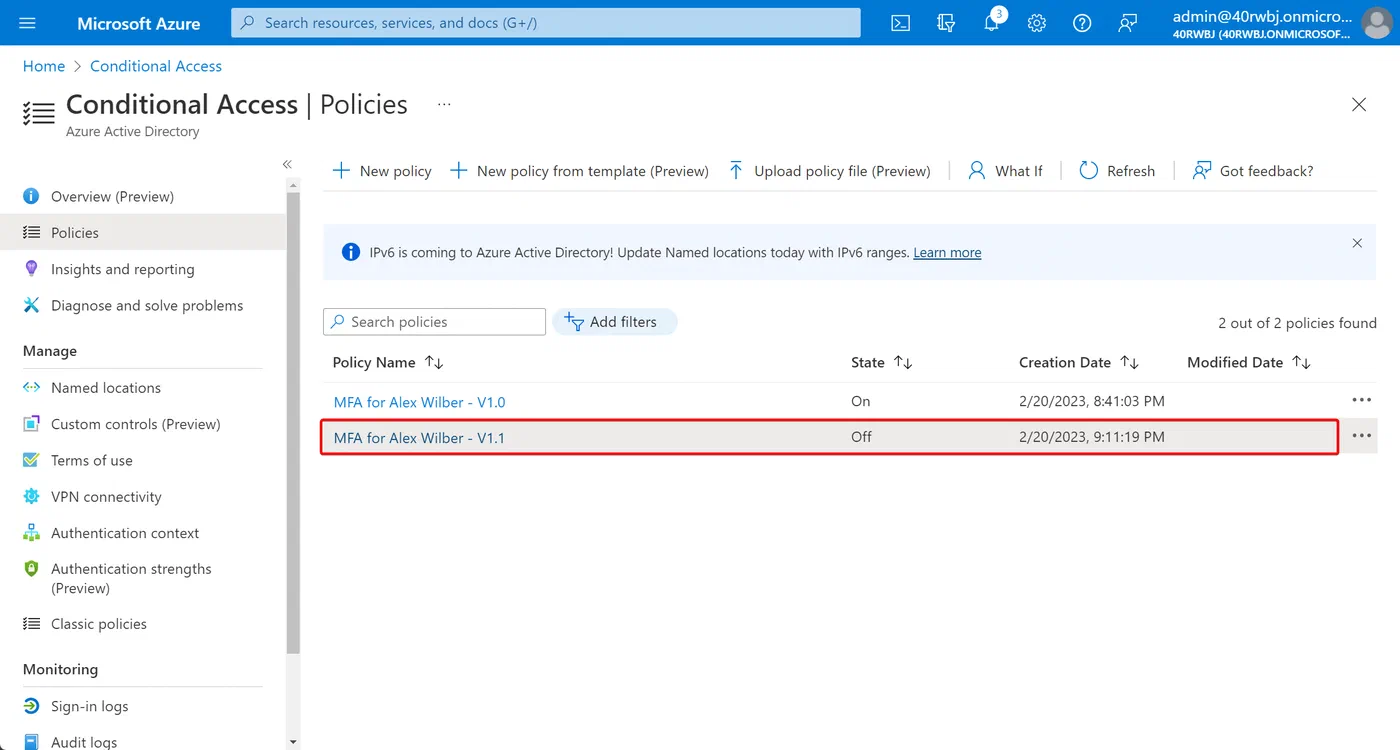 Screenshot related to Duplicate a policy using Graph Explorer and Graph API