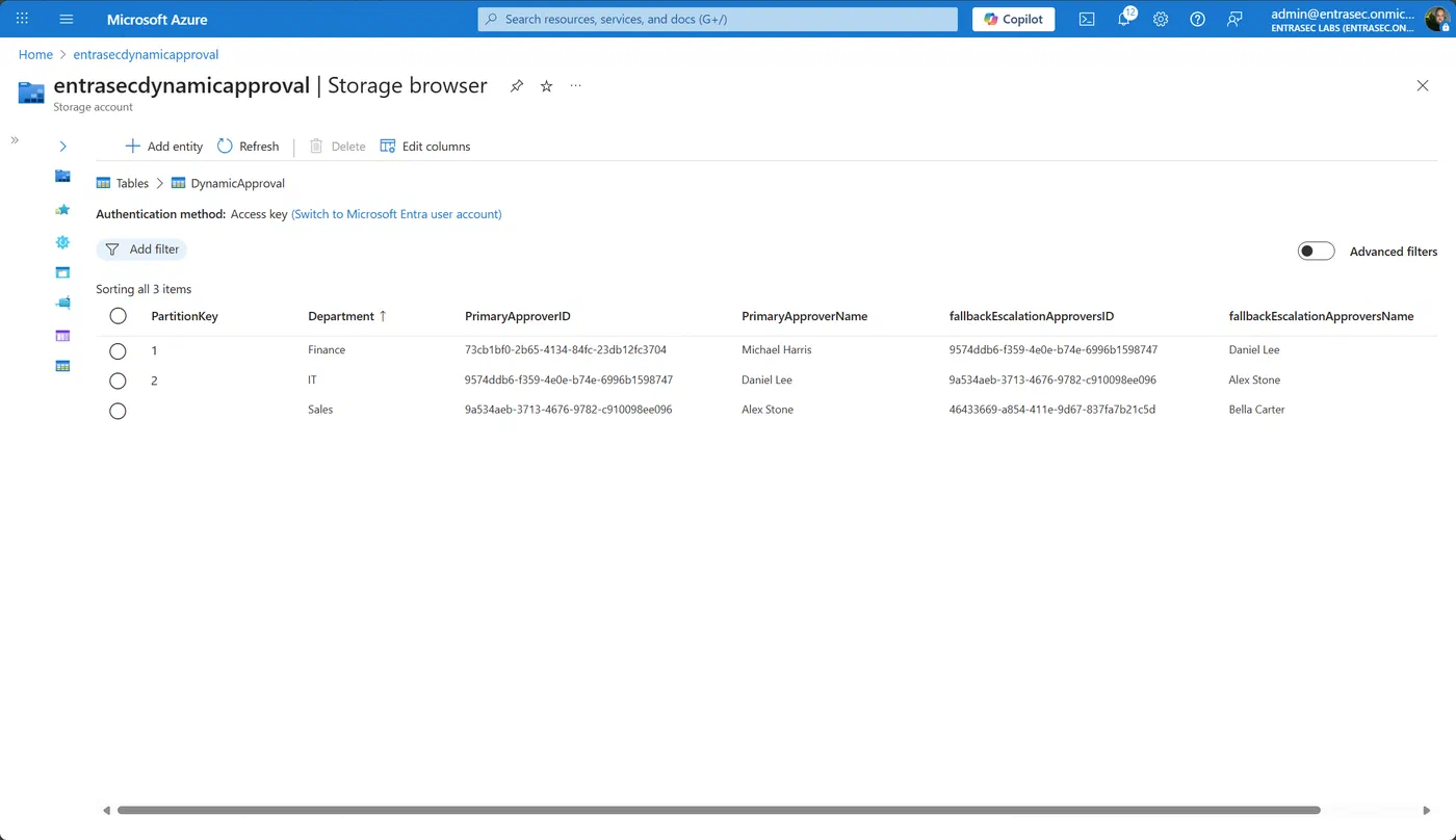 Screenshot 3 from Dynamic approval in Entra ID access packages using custom extensions