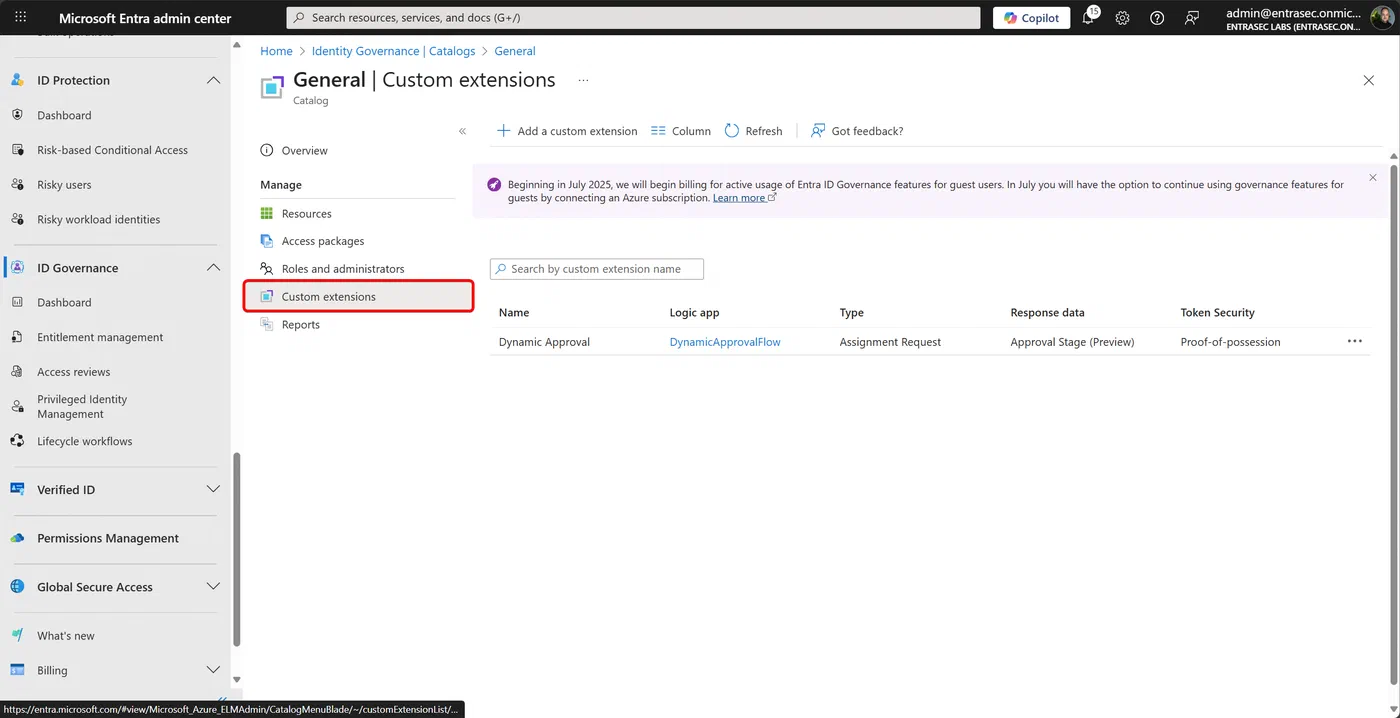 Screenshot 4 from Dynamic approval in Entra ID access packages using custom extensions