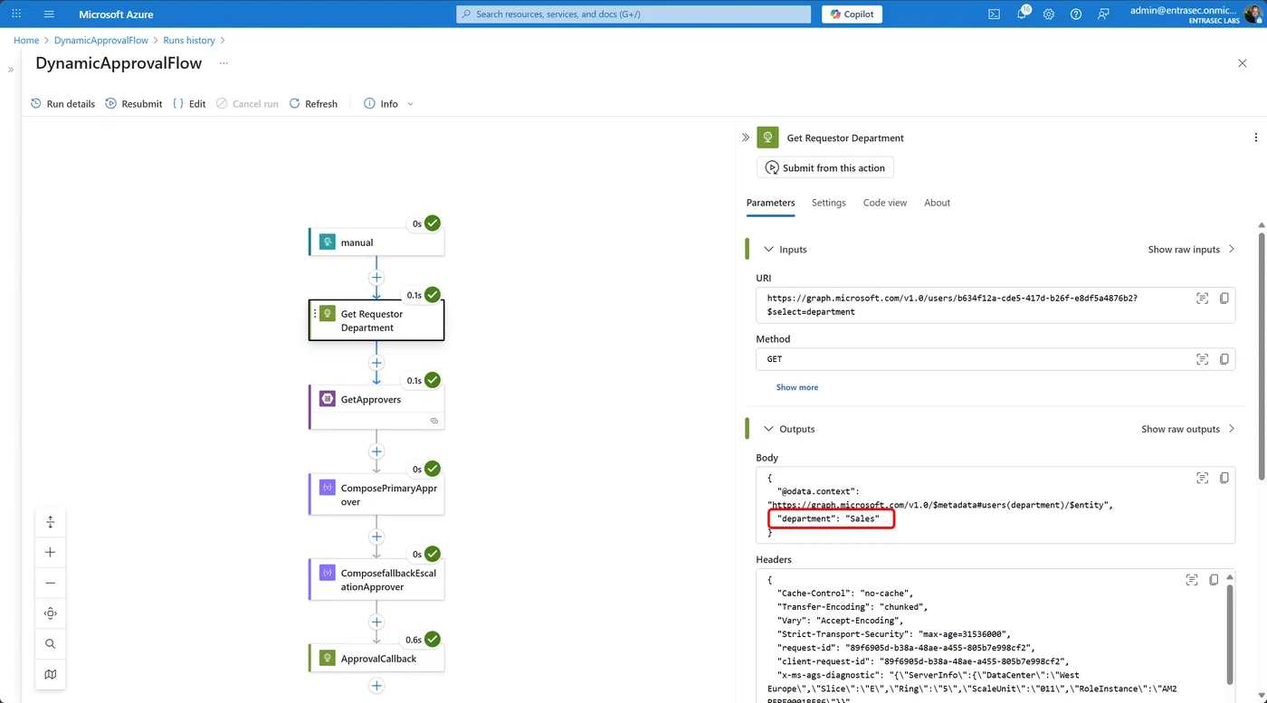Screenshot 12 from Dynamic approval in Entra ID access packages using custom extensions