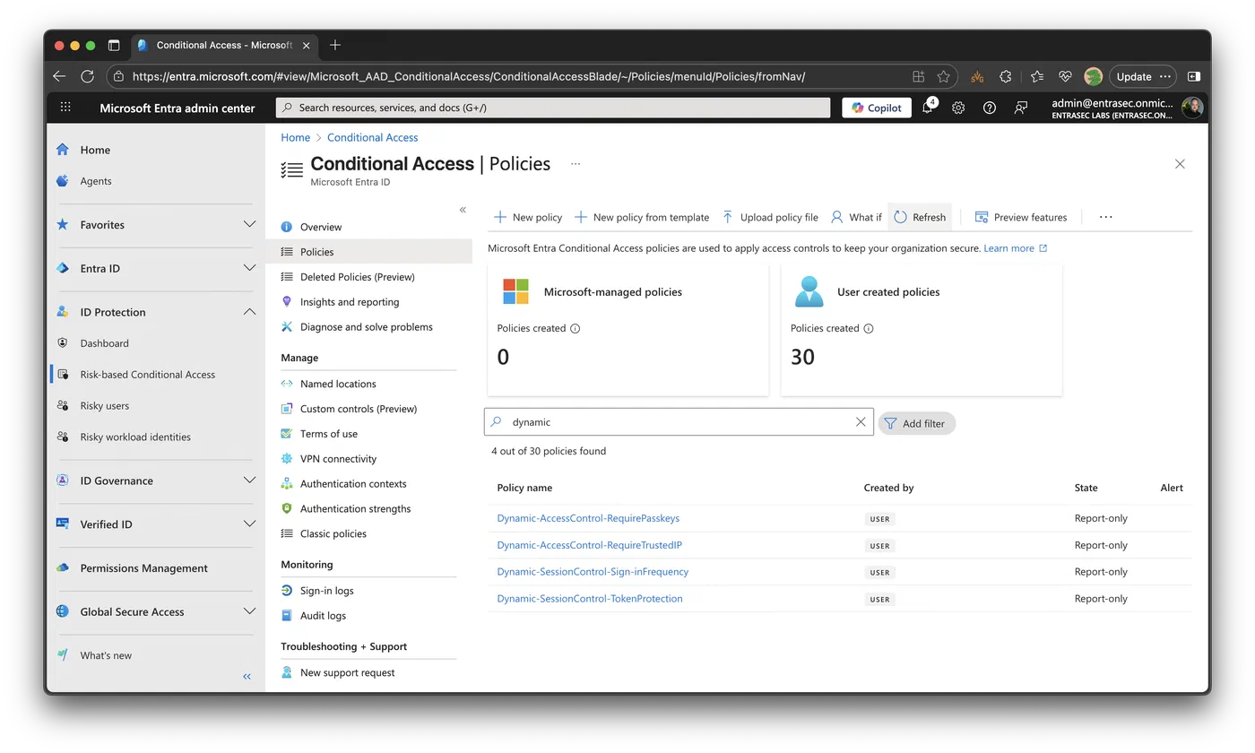 Screenshot showing Dynamic Conditional Access policies with custom security attributes (step 5)