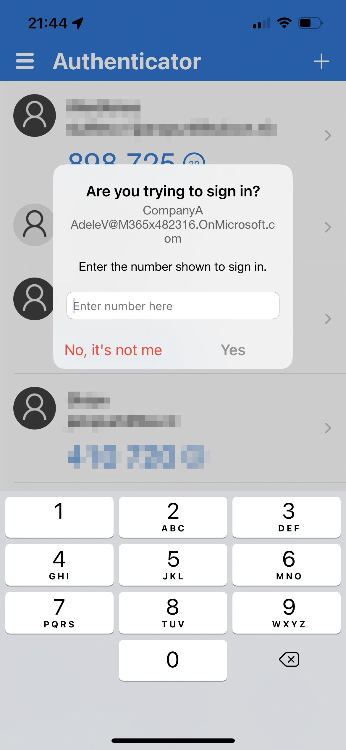 Azure MFA prompt requiring number matching during sign-in