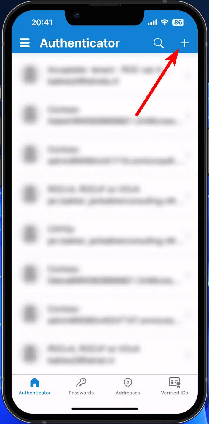Microsoft Authenticator screen in the direct passkey registration flow