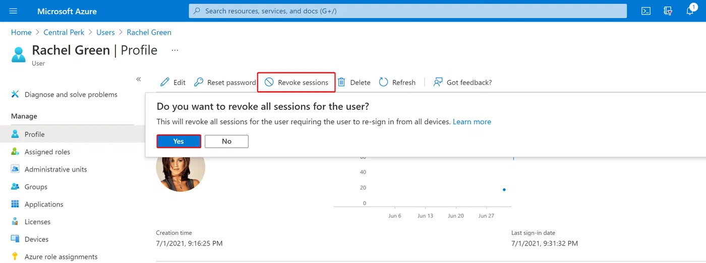 Azure option to revoke a user’s refresh token