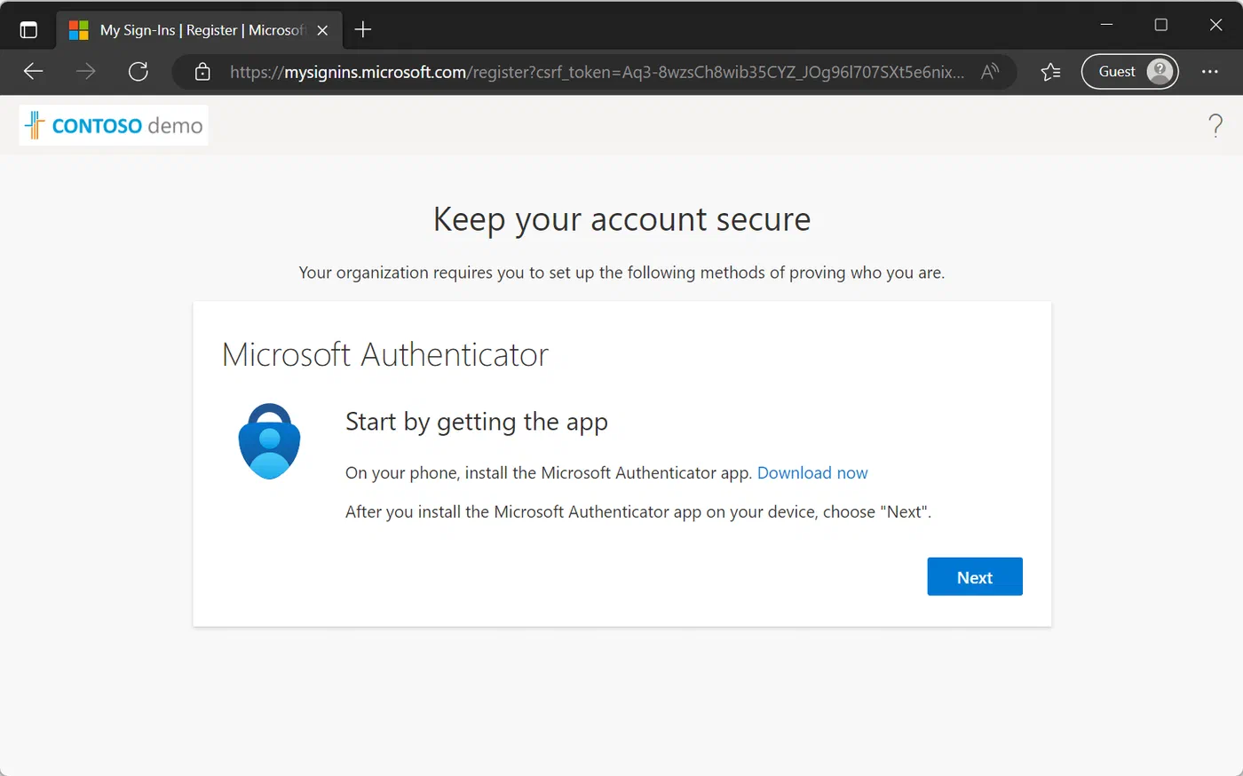 Screenshot related to Example - Allow 3rd party Authenticator Apps for a specific group only