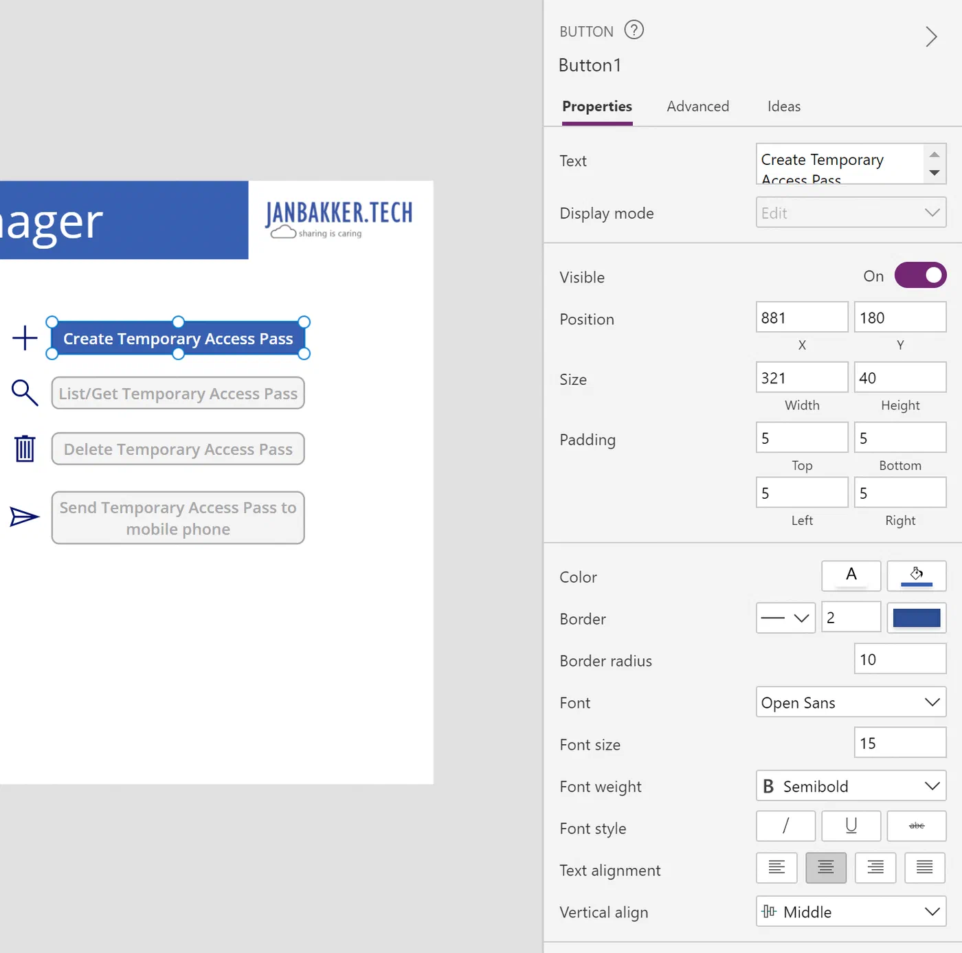 Pass management section with four action buttons and matching icons