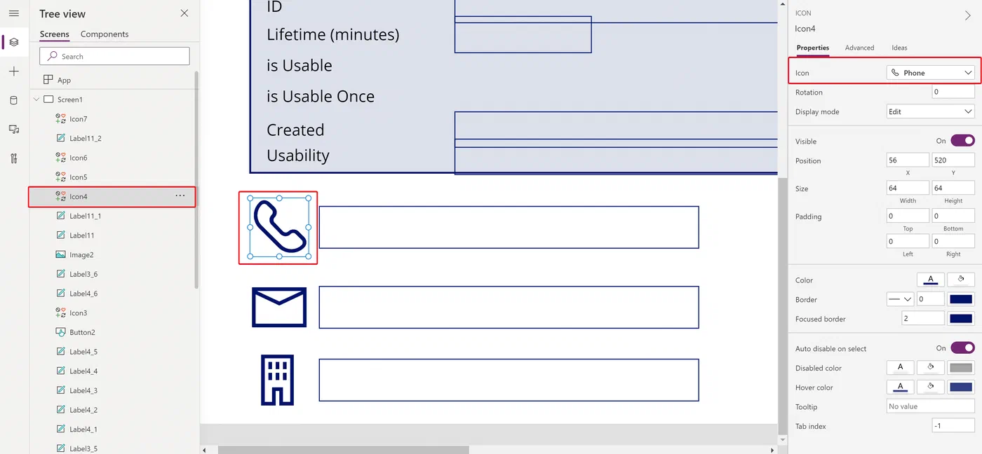 User details section with phone, email, and city icons and labels