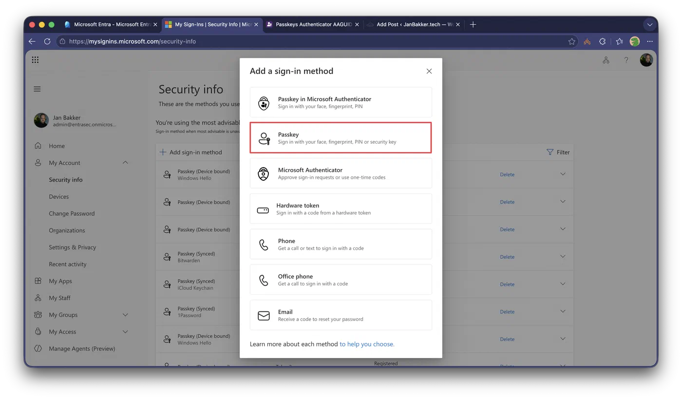 Adding a new sign-in method