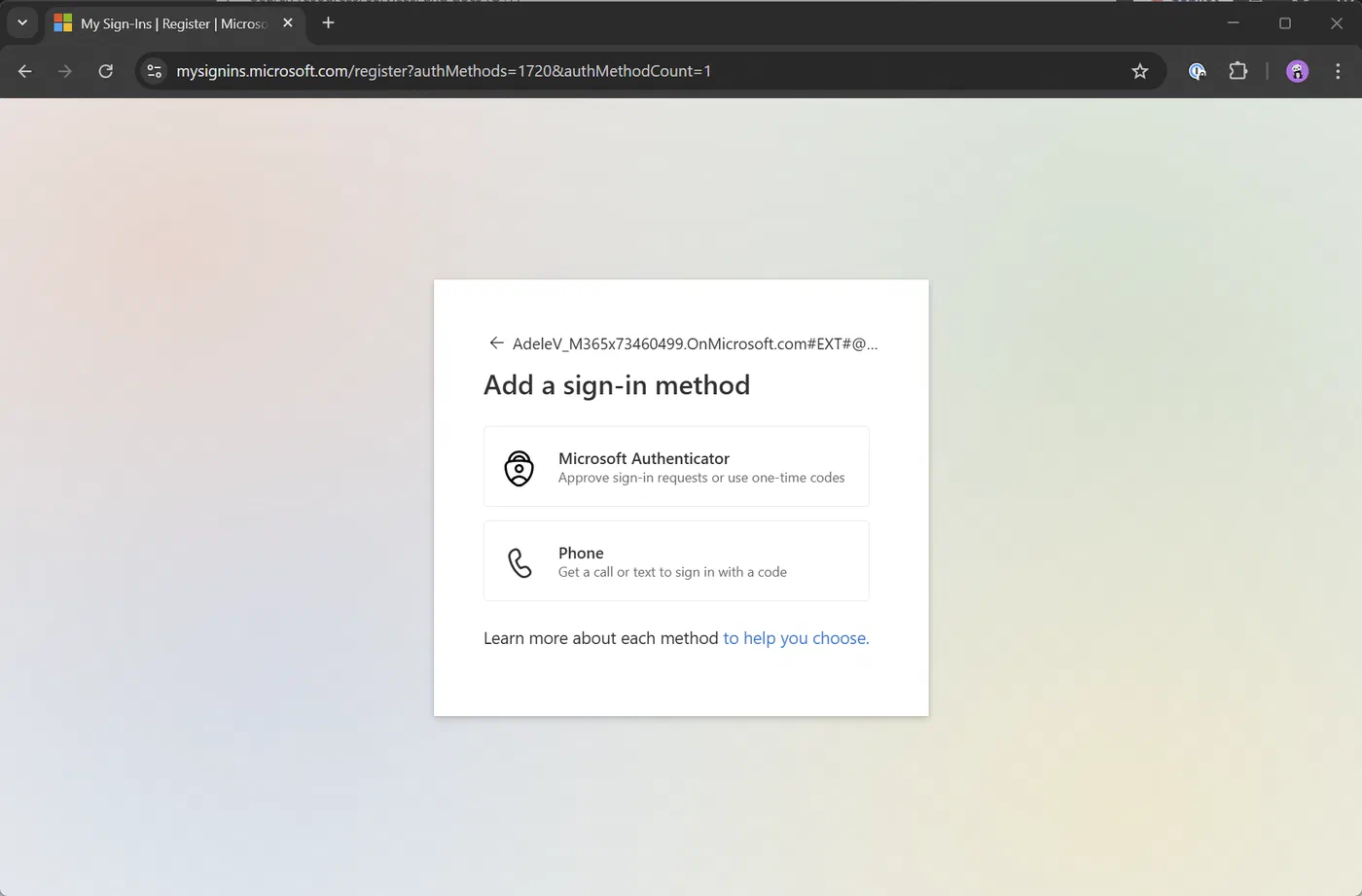 Screenshot showing Passkey authentication for Entra ID guest users (step 5)