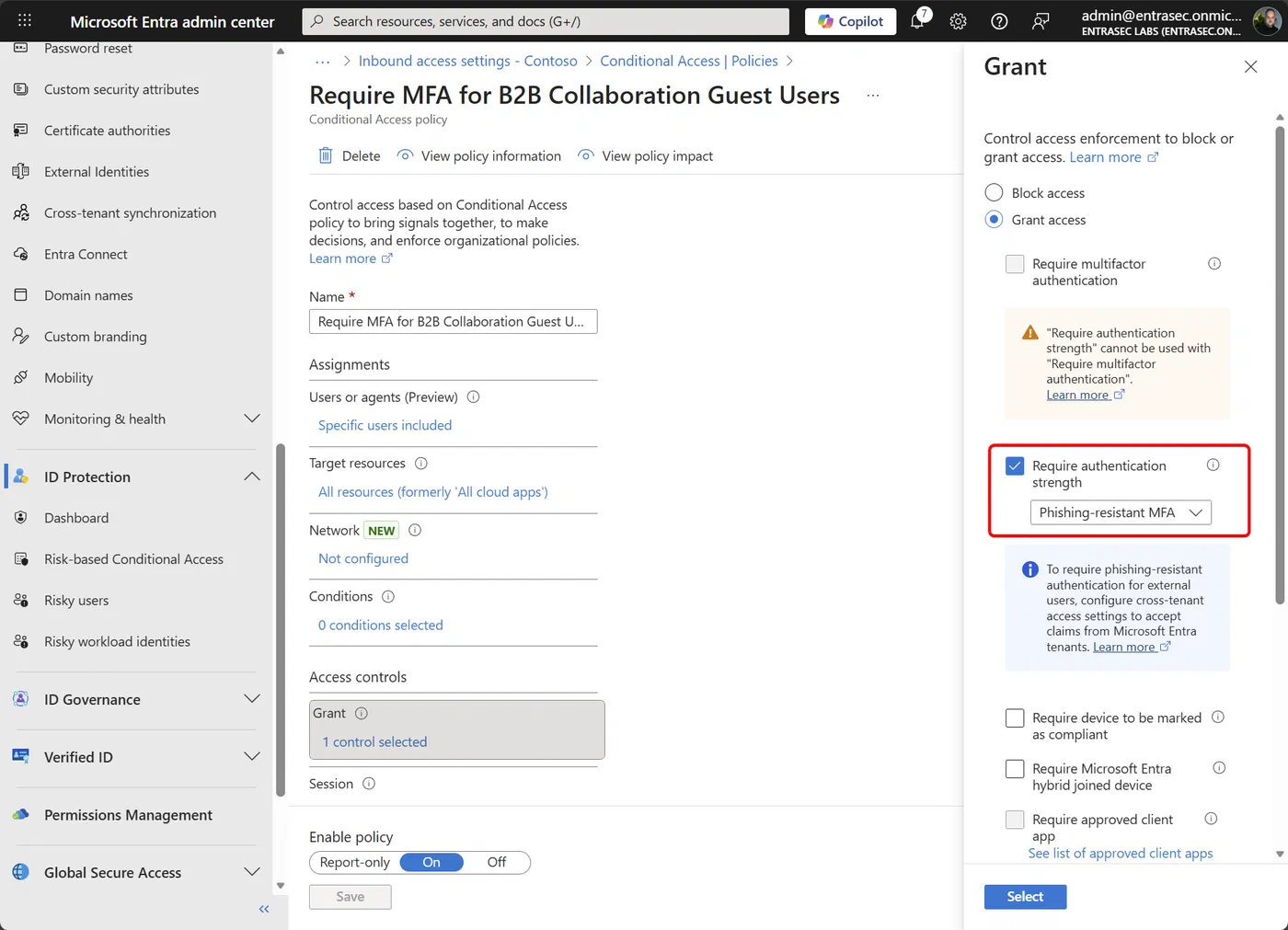 Screenshot showing Passkey authentication for Entra ID guest users (step 9)