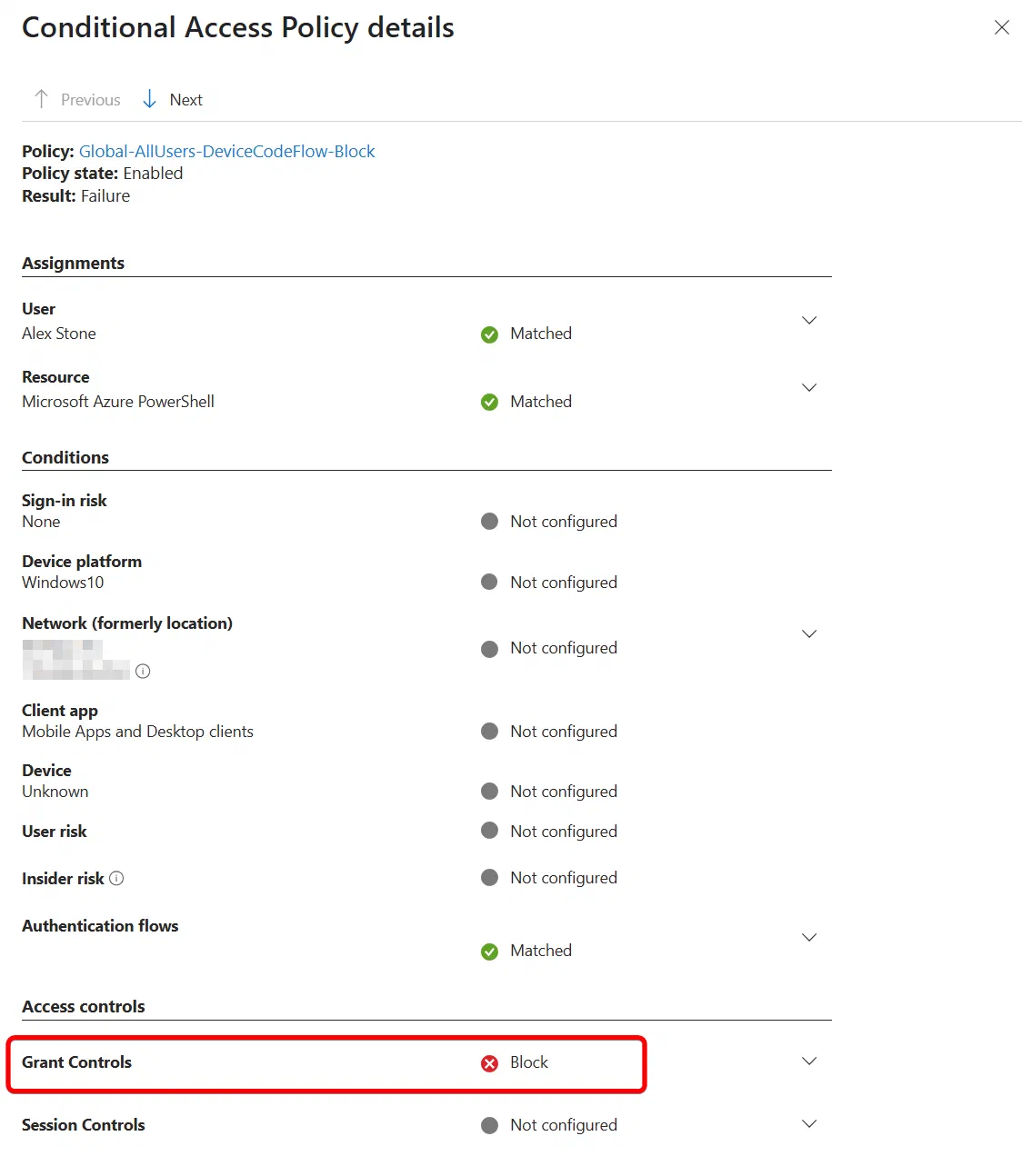 Screenshot 11 from How to restrict Device Code Flow in Entra ID