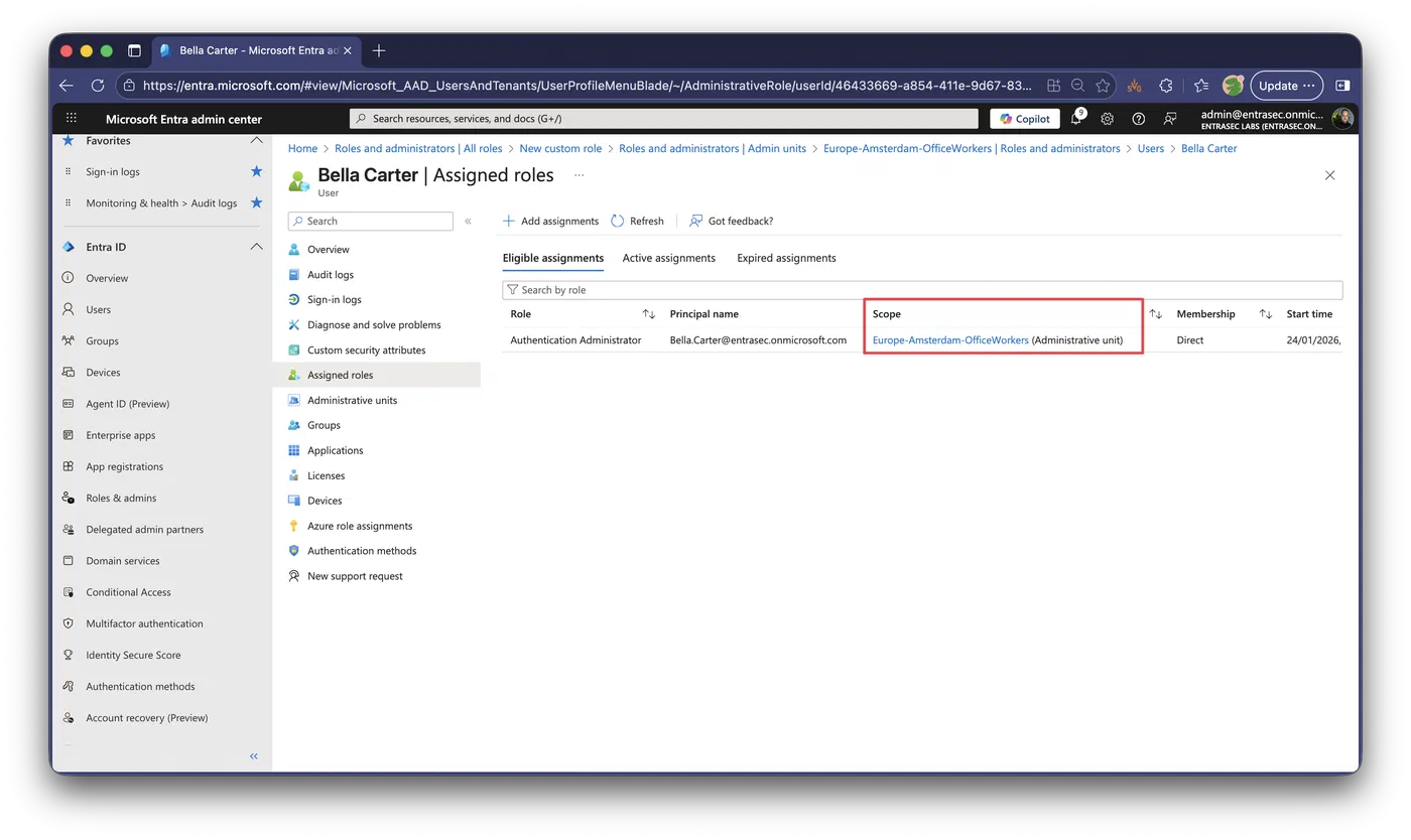 Screenshot showing Least-privilege Temporary Access Pass creation (step 3)