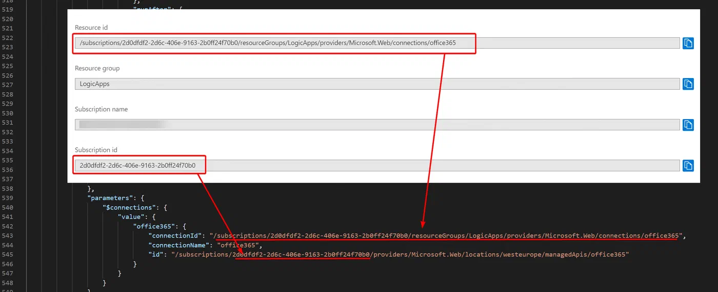 Screenshot related to Import the Logic App from GitHub