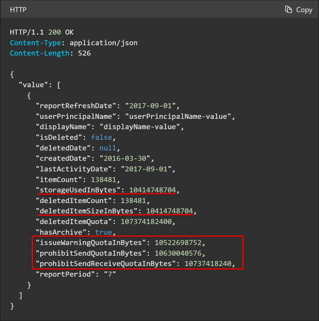 Screenshot related to Mailbox usage reports, Graph API, and Logic Apps. What’s not to like?