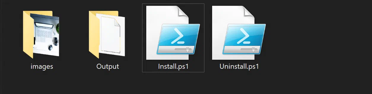File Explorer showing the install scripts and custom Teams background image folder