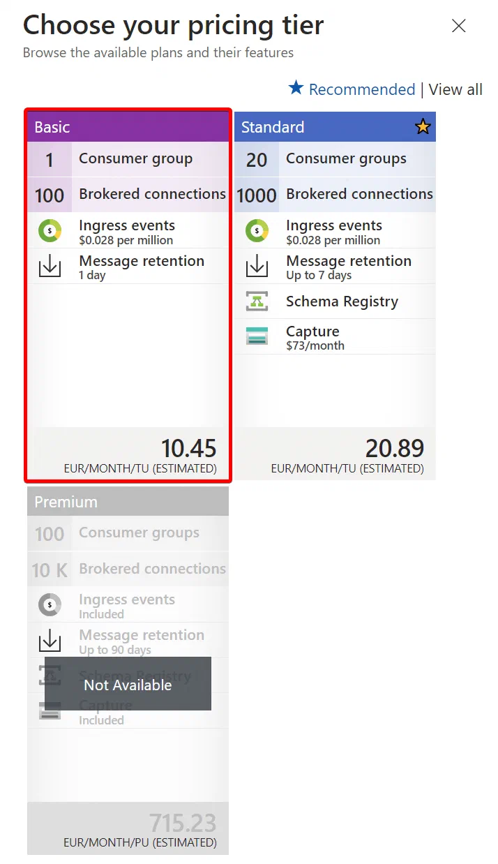 Azure log storage configuration example for Microsoft Entra audit events