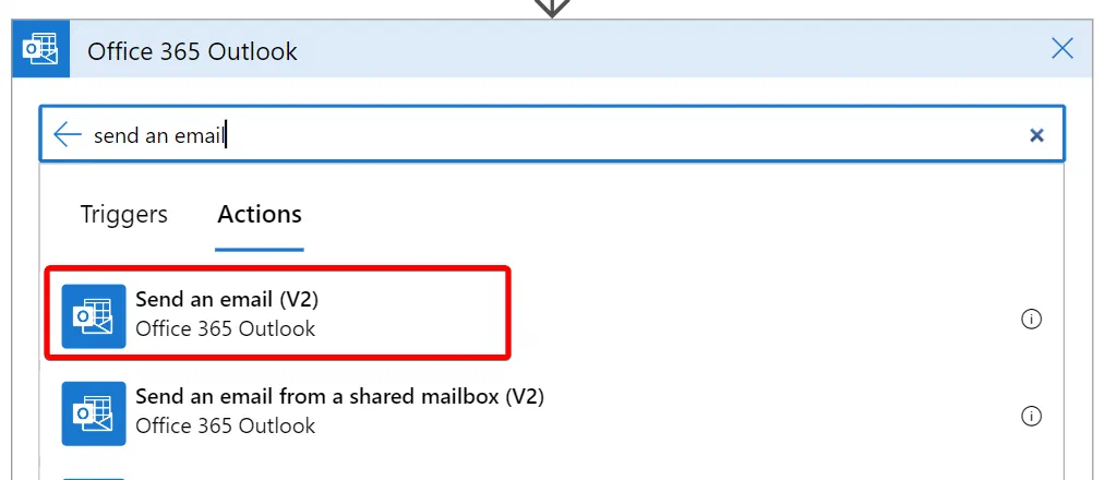 Logic Apps email notification action configured for sending the alert