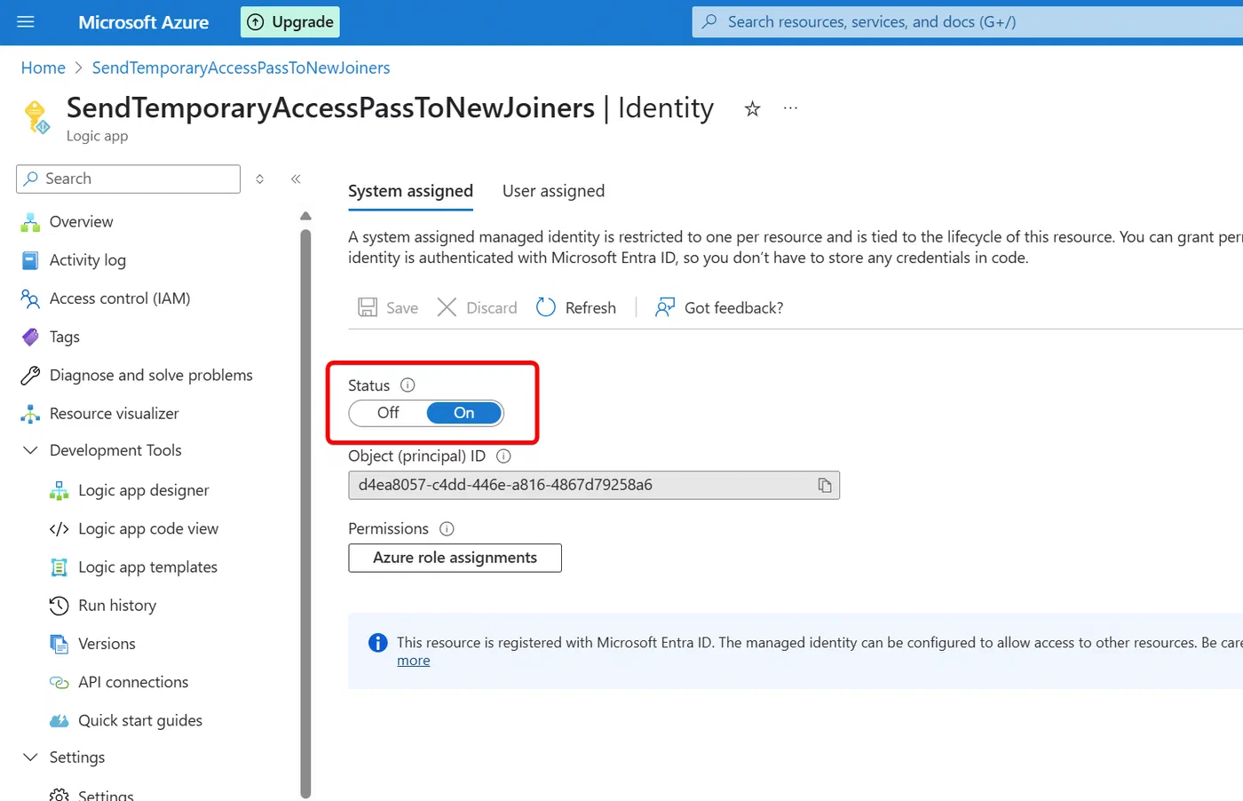 Screenshot 4 from Poor man’s IGA: Generate Temporary Access Pass for joiners