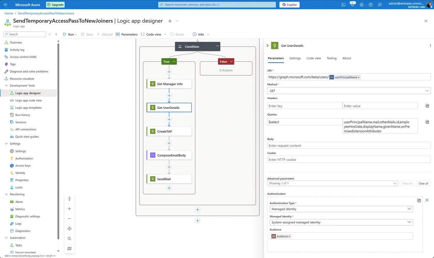 Screenshot 10 from Poor man’s IGA: Generate Temporary Access Pass for joiners