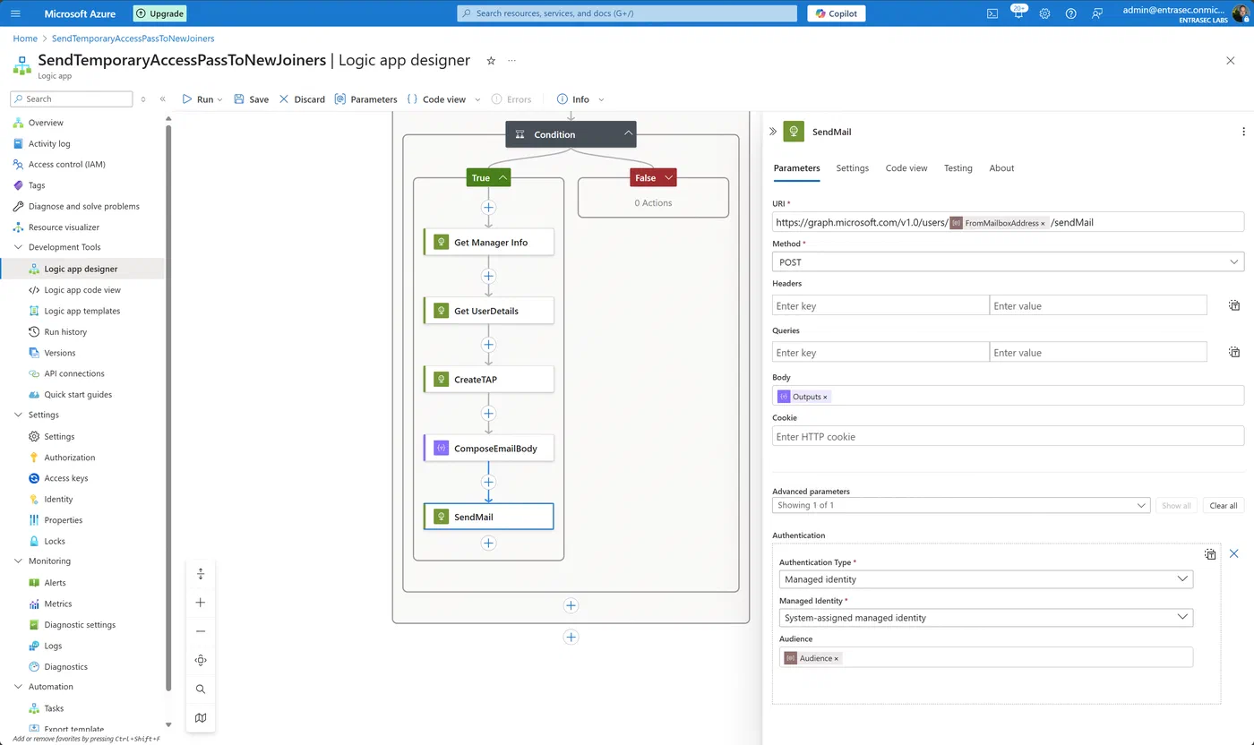 Screenshot 12 from Poor man’s IGA: Generate Temporary Access Pass for joiners
