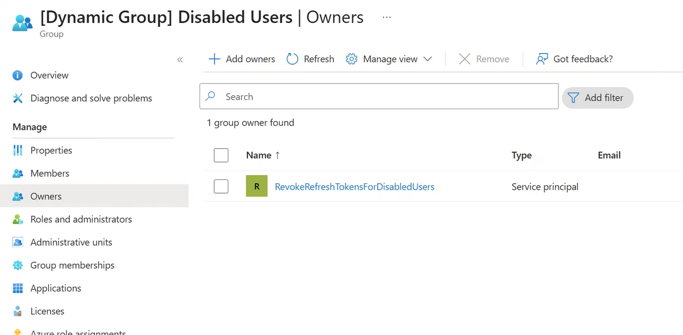 Screenshot 5 from Poor man’s IGA: Revoke all refresh tokens for user