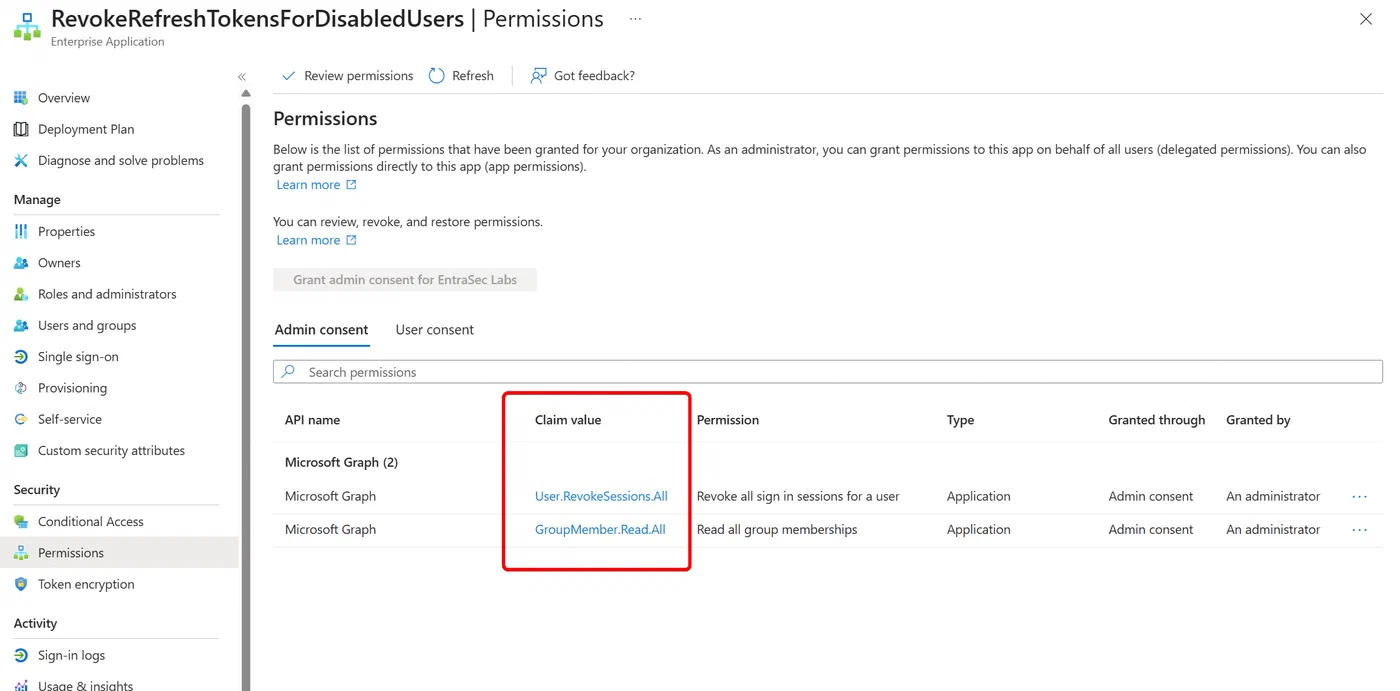 Screenshot 4 from Poor man’s IGA: Revoke all refresh tokens for user