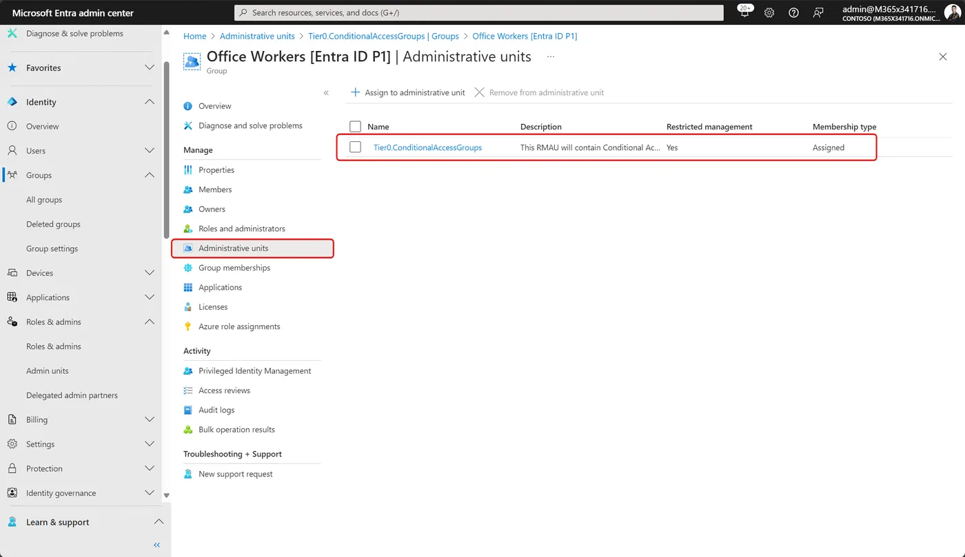 Check the group’s assigned Administrative Units