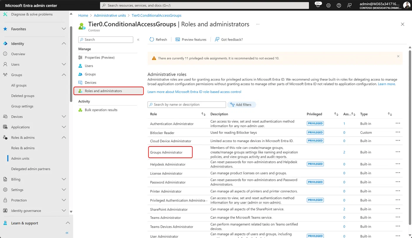 Assign the Groups Administrator role