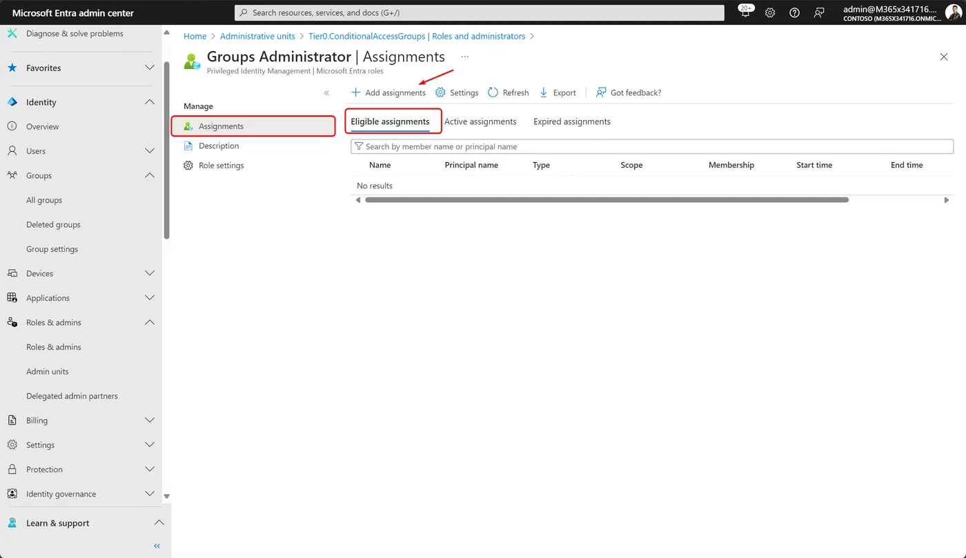 Configure an eligible role assignment
