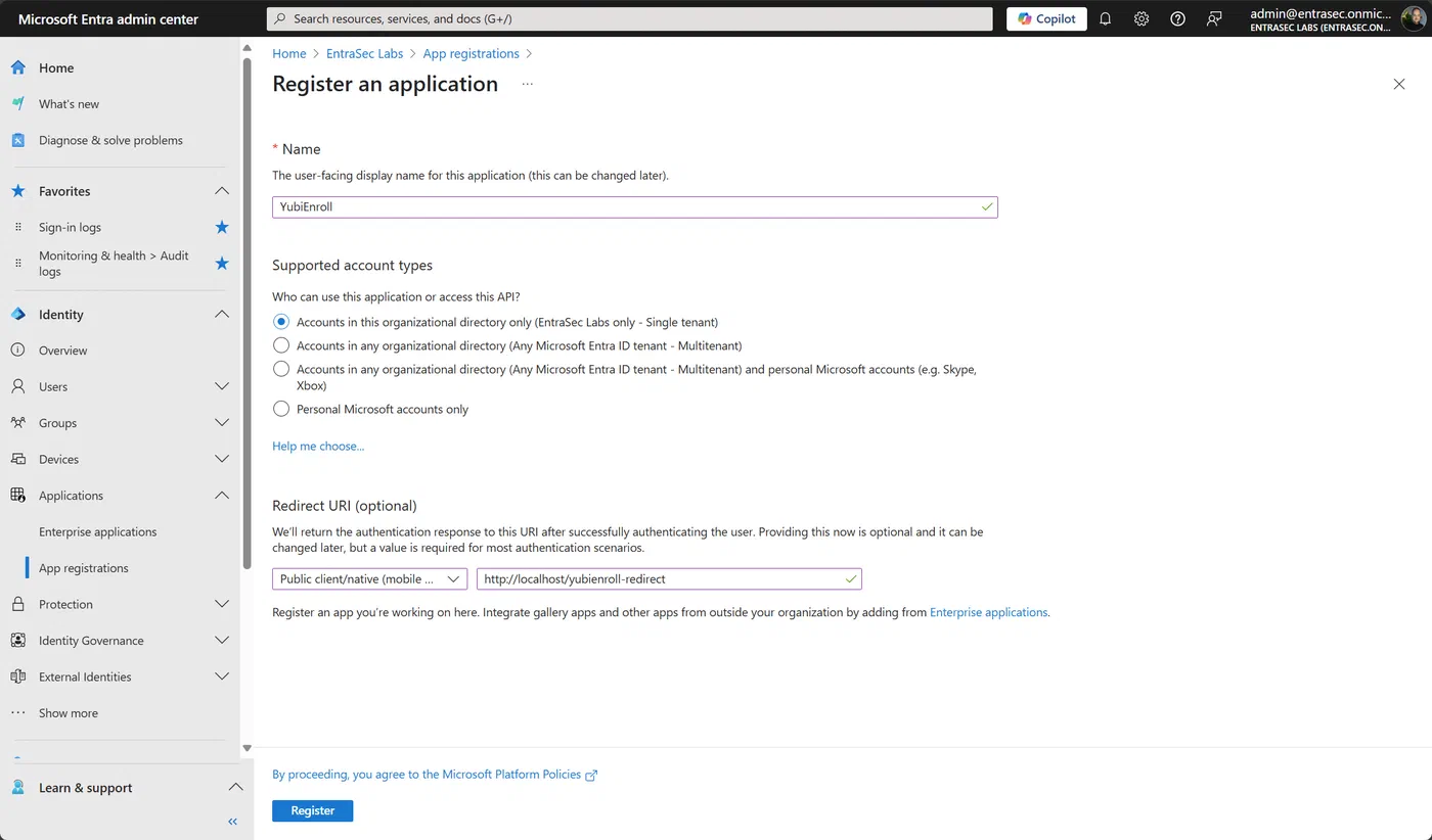 Screenshot 1 from Register Yubikeys on behalf of your users with YubiEnroll