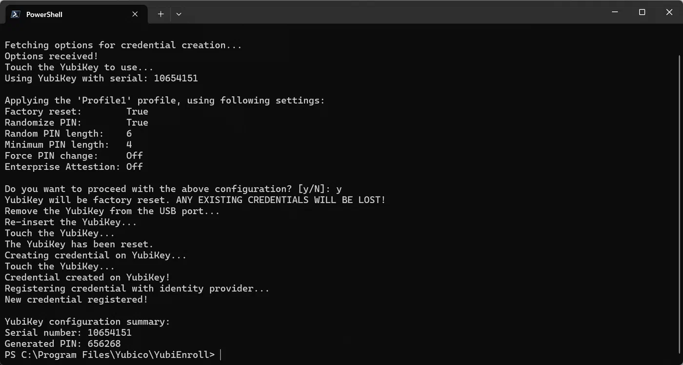 Screenshot 8 from Register Yubikeys on behalf of your users with YubiEnroll