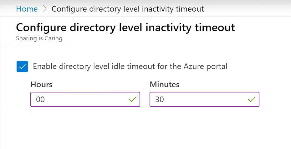 Enable directory level idle timeout