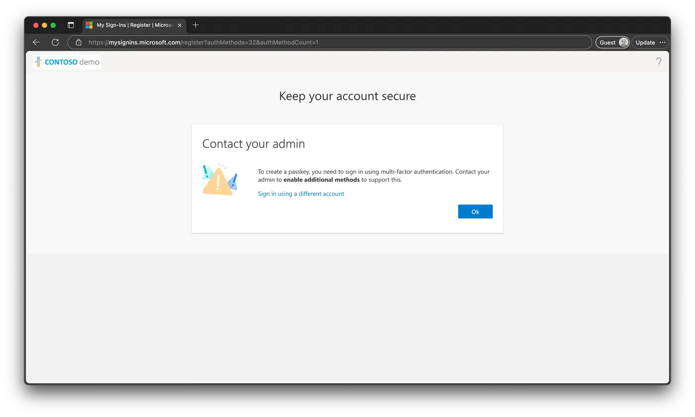Screenshot 13 from Security Info Registration. Entra ID’s rabbit hole.