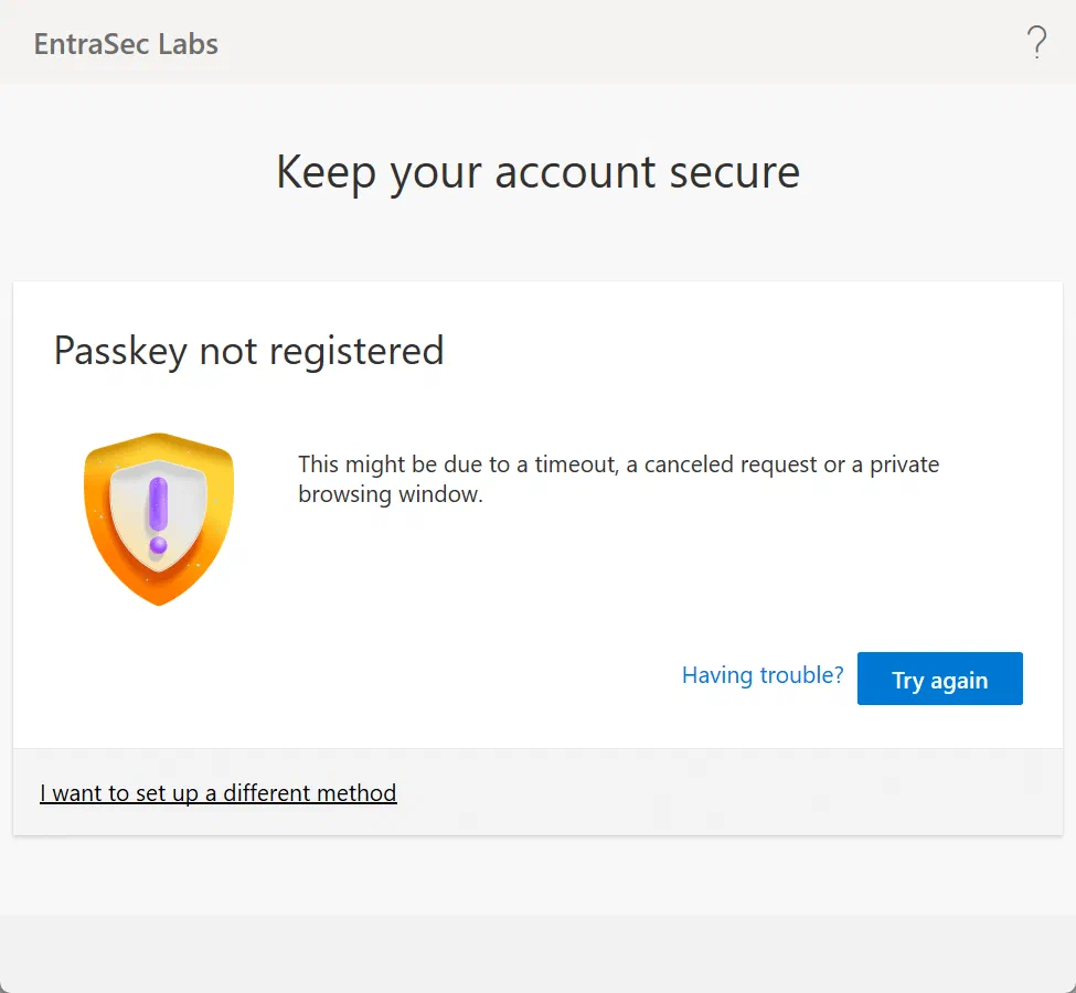 Screenshot 16 from Security Info Registration. Entra ID’s rabbit hole.