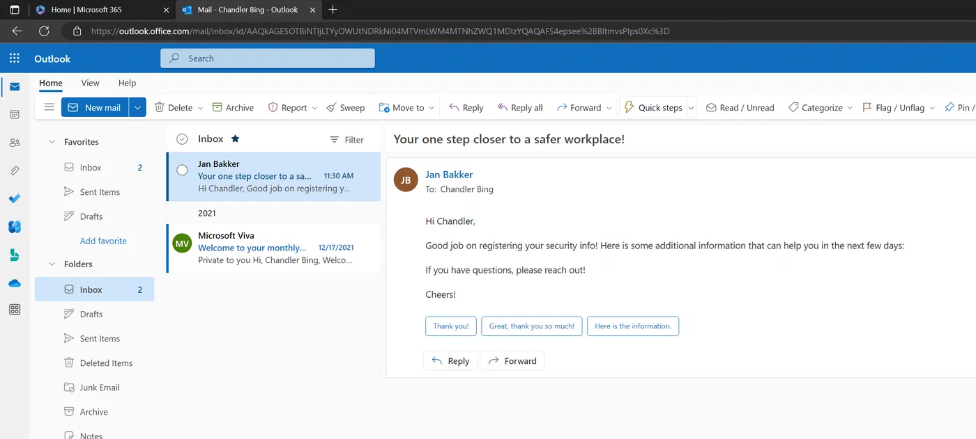 Power Automate actions sending email and updating the SharePoint item