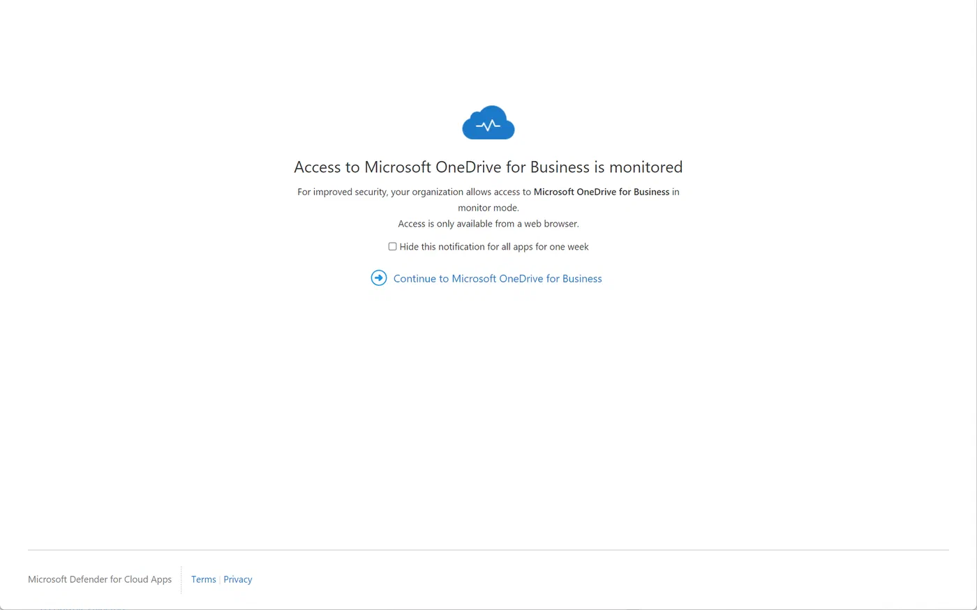 SharePoint file opened in a browser session protected by Defender for Cloud Apps