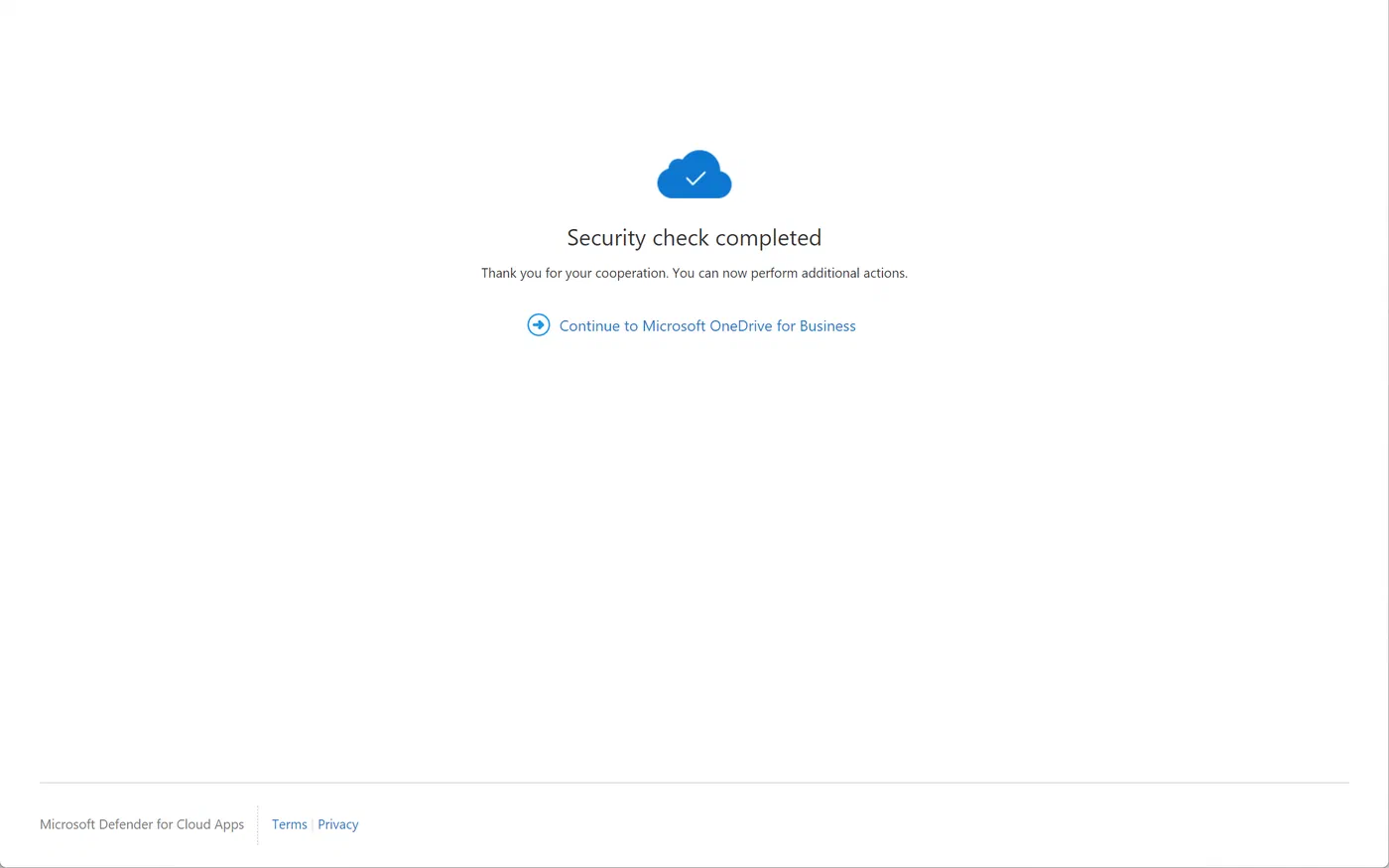 SharePoint file reopened after completing step-up authentication