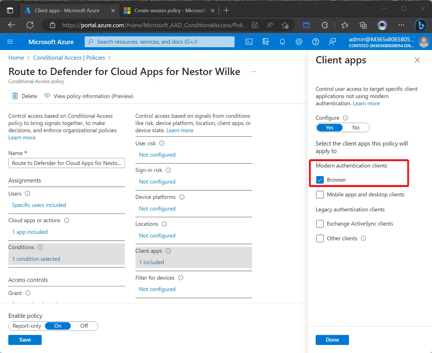 Conditional Access policy session settings for browser sessions
