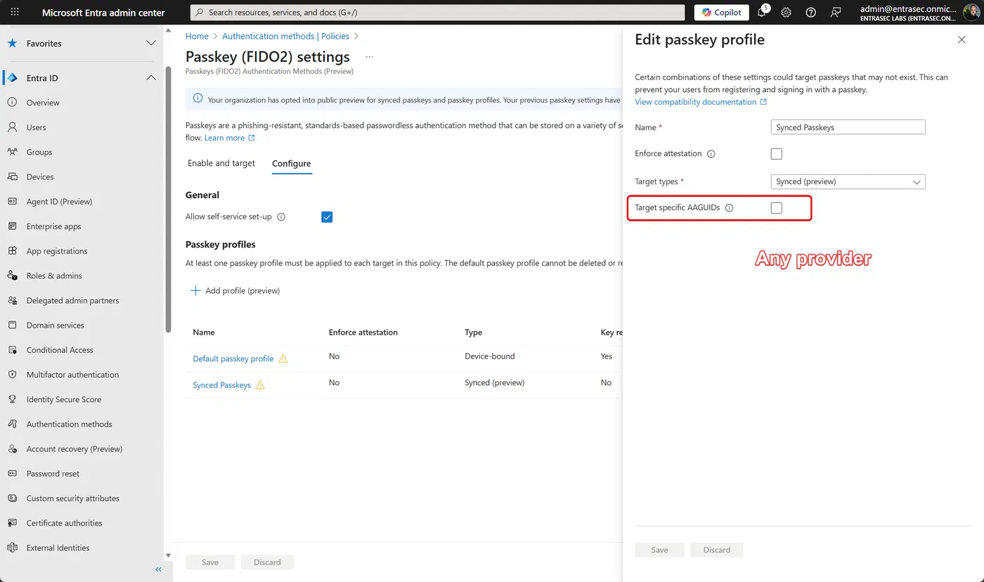 Screenshot showing Microsoft 365 passkeys stored in 1Password (step 2)
