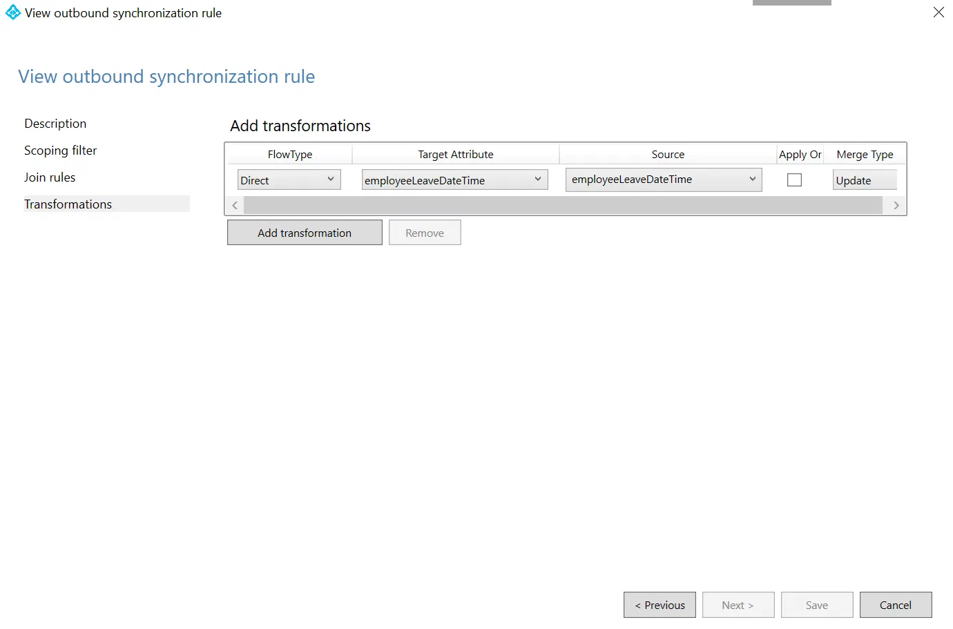 Screenshot related to Sync rules