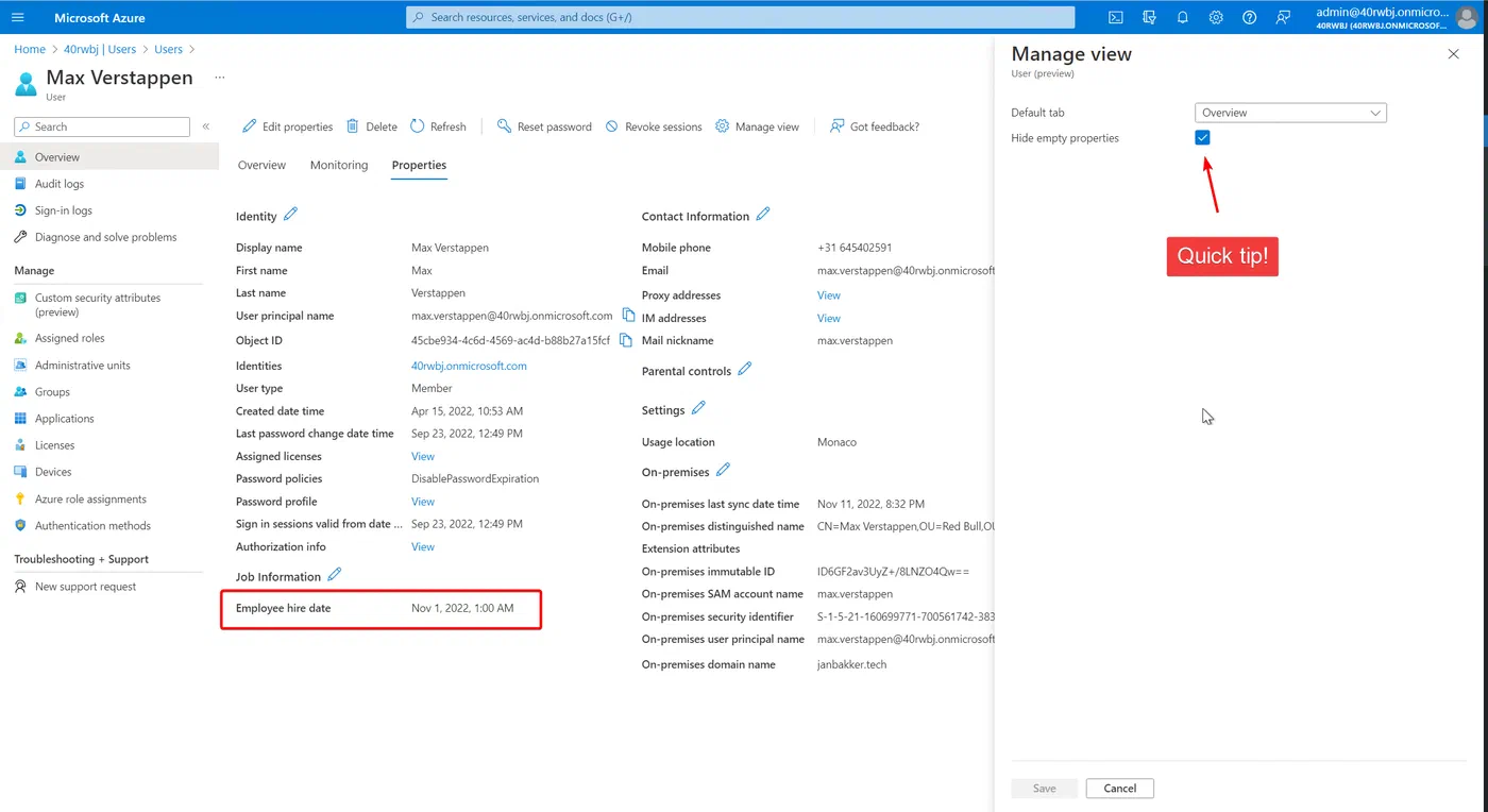 Screenshot related to Reading the attributes