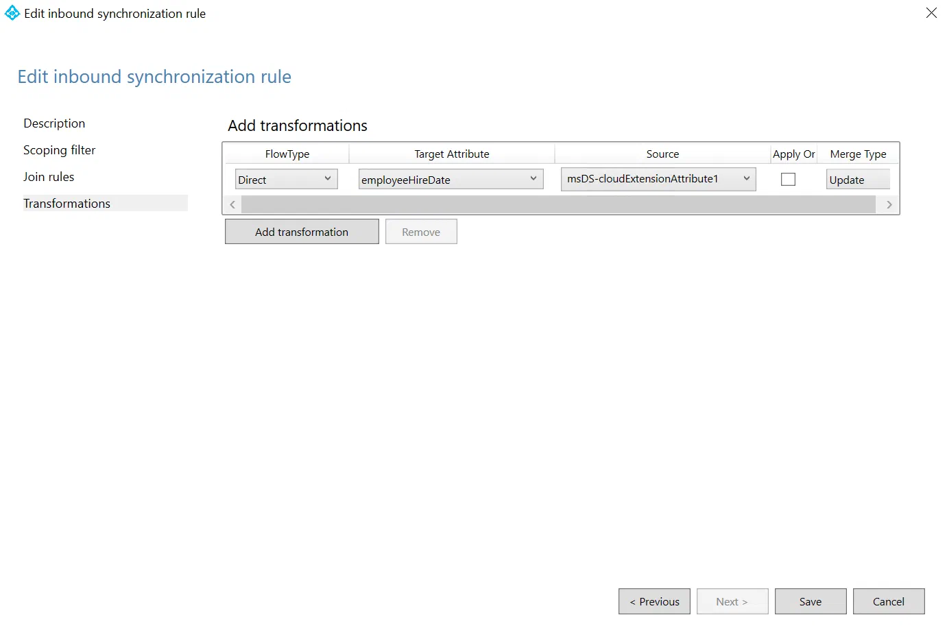 Screenshot related to Sync rules